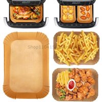 50/100pcs Disposable Air Fryer Paper Non-Stick Kitchen Baking Airfryer Mat Oilproof Micro-wave Barbecue Pad Baking Paper