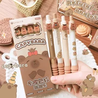 Kawaii Capybara Blue erasable ballpoint pen School student office stationery Cute Cartoon Gift Stationery erasable gel pen