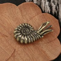 Brass Nautilus Ornament Solid Copper Marine Organism Miniature Figurines Desktop Collectible Statue Feng Shui Model Gift