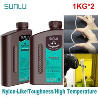 SUNLU 2KG Nylon-Like/ Toughness / High Temperature 3D Resin 405nm UV Resin For most SLA/DLP/LCD 3D Printer Material UV Sensitiv