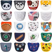Golf Headcover Golf Mallet Putter Cover Magnetic Or Magic Tape Closure Golf Club Cover Multi Style Color Pattern Golf Supplies