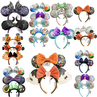 Disney pumpkin Mickey Minnie Headband Adults/Child Disneyland PU Leather Bow Ear Women Christmas Gifts image 4