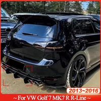 For VW Golf 7 MK7 R R-Line 2013-2016 Car Rear Bumper Diffuser Splitters Spoilers Lip Black ABS Body Kit Accessories Tuning