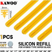 KAWOO Car Wiper Silicon Refill Strip 8mm for Hybrid Type Wiper Blades 14"16"17"18"19"20"21"22"24"26"28" Accessories 1PCS