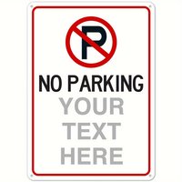 Custom No Parking Sign - Personalized Aluminum Metal for Driveway or Private Property - Durable, Weatherproof 12x8 Inch Wall-Mou