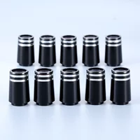 10Pcs Plastic Golf Club Ferrules Sleeve with Two Silver Ring Tips Size 0.370 for Irons Club Shafts Accessories 9.4x22.04x13.6mm