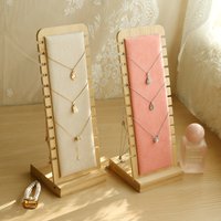 Natural Color Leather/Velvet Soft Mat Multiple Necklace Display Stand Necklace Bracelets Chains Organizer Holder for Home