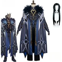 Genshin Impact Thrain Cosplay Costume II Capitano Sentinel Knight Uniform Wig for Men Captain Roleplay Halloween Party Outfit