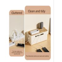New Plastic Cable Storage Box Multi-Purpose Cord Organizer Desktop Charging Data Cable Storage Power Socket Management Box