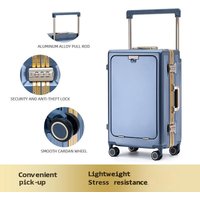 Front opening luggage compartment for women, 28 inch travel suitcase, 24 inch sturdy and durable, 20 inch boarding suitcase, lea