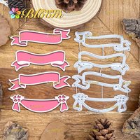 Original Lovely Ribbon Banners Tags Metal Cutting Dies Scrapbooking Decorative Embossing