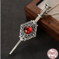 Replica Of Grindelwald's Blood Pact Stone HP Movie Necklace 925 Sterling Silver Necklace Pendant Detachable Jewelry Couple Gifts