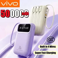 VIVO 500000mAh Built in 4 Cables Power Bank Super Fast Charging Powerbank High Capacity Portable Batery for iPhone Samsung