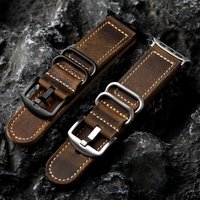 Handmade Genuine Leather For Apple Genuine Leather Watchband 49MM 45 44 42 s8/S7 Vintage Crazy Horse Leather Strap Thickened