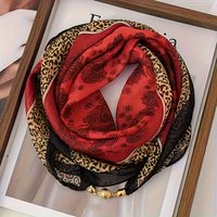 Luxury Magnetic Buckle chiffon Silk Scarf Women Print Neck Protector Square Scarf For Summer Sun Protection Fashionabl Scarves