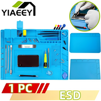 Tapis de soudage ESD, tampon de réparation, isolation, Station de soudage résistante à la chaleur, tapis de travail en silicone, plate-forme de bureau, Kit d'outils de réparation de téléphones