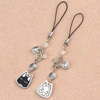 Personalized Small Animal Phone Chain Acrylic Five Pointed Star Love Valentine's Day Couple Cat Phone Rope Pendant Accessories