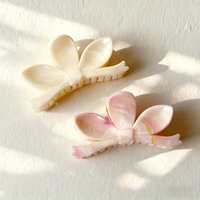 1/4pcs Marble Pattern Acrylic Bow Hair Claw Clips, Large Non-Slip Jaw Clips for Thick Hair, Cute Bunny Ear Design for Daily Use