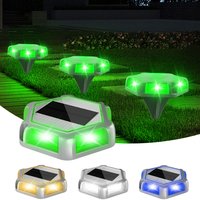 1PC Green/Blue/3000K/6000k Solar Deck Lights LED Path Light Outdoor Solar Step Light Solar Powered Light Bar for Stairs Driveway