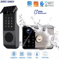 Waterproof Tuya Wifi Smart Lock Fingerprint RFID Card Passcode APP Remote Control TTLock Bluetooth Entry Electronic Rim Lock