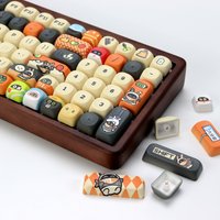 KBDiy Cute Anime ZZZ Bangboo Keycap PBT KOA Profile Alice Split Space ISO Keycaps Custom For 60 Mechanical Keyboard 133 Keys Set