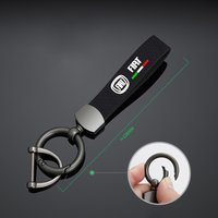 Leather Car LOGO Keychain Chain Metal Keyring Rings For Fiat Ducato 500 500L Panda Grande Punto Lancia Musa Auto Accessories