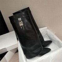 Luxury Metal Designer Female Chelsea Boots 2025 Winter Sexy Pointed One Pedal Boots Fashion Cool Street Motorcycle Boots 35-42