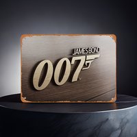 Bond 007 Metal Foil Sign - Retro Style Iron Wall Plaque, Suitable for Home Bar and for Man Cave Decor, English Text