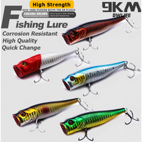 Popper Fishing Lures Saltwater 7~9cm Striper Pike Salmon Lures Bass Topwater Fishing Lure Popper Fishing Plugs with Treble Hooks