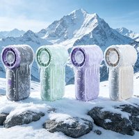 Portable Mini Handheld Turbo Fan LED Display Mini High Speed Handheld Fan, Desk Fan, Outdoor Cooling, Rechargeable Fan