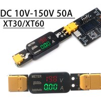 XT30 XT60 DC 150V 50A Bidirectional Voltmeter ammeter High Voltage Current Monitor BMS RC battery Charging Discharging Meter