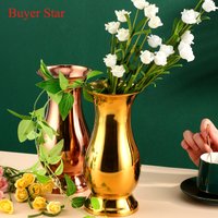 Modern Flower Vase Rainbow Stainless Steel Vase Flower Pot Nordic Home Living Room Wedding Decoration Ornament Flower Arrangemen