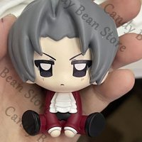 Anime Ace Attorney Miles Edgeworth Cosplay Handmade Sitting Position Figurine Garage Kits Cartoon Model Desktop Ornament Gift