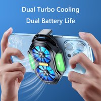 Dual Fan Mobile Phone Radiator Plug-in/Rechargeable Portable Game Heat Sink Air Cooling Type-C for Android IOS PUBG Game Cooler