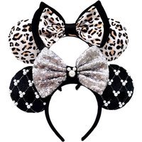 Mickey Mouse Headband Leopard velvet Ear Christmas Halloween Party Hairwear Cosplay Adult/Child Hairs Accessories For Women