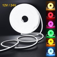 12V 24V pasek Neon LED Neon wodoodporny światła linowe elastyczny silikonowa lampa dekoracji domu z drutem 2pin 9 kolorów