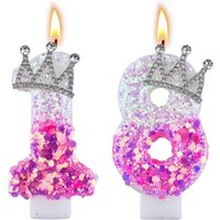 New 0-9 Number Birthday Candles originalPurple gradient crown birthday cake digital party candle decoration
