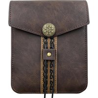 Medieval Faux Leather Belt Bag, Brown Portable Side Pack Pouch Waist Bag