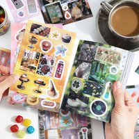 Healing Life PET Sticker Book, Stress-Relief Creative Material, Must-Have for Students & Stationery Lovers