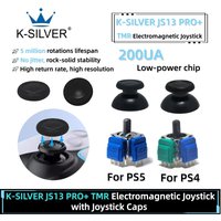 K-SILVER JS13 PRO+TMR Joystick with Stick Cap for PS5 Game Controller Stick No-Drift Thumbstick 3D Analog Sensor Stick Grip Cap