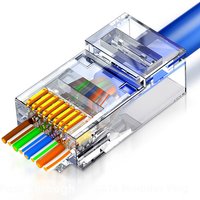 ZoeRax 10PCS/50PCS RJ45 Connectors Cat5e Cat6 Pass Through EZ to Crimp Modular Plug for Solid Stranded Network Cable