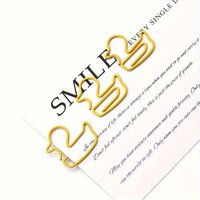 20pcs Office Data Classification Clip, Student Test Paper Clip, Small Yellow Duck Paper Clip, Office Stationery Supplies