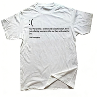 Windows Blue Screen of Death T-Shirt Funny Print Geeks Choice Multiple Colors Available Short Sleeve for Men and Women