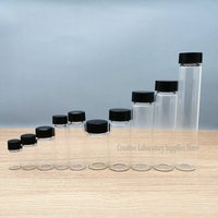 Laboratory 2/3/4/5/10/15/20/30/40/50/60ml Clear Glass Sample Bottle With threaded Cap(default black cap), chemical reagent Vial