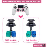 2/10pcs K-Silver JS13 PRO+ TMR Joystick for PS4 DUALSHOCK 4 Analog Stick Hall Joystick No Drift Replacement Thumbstick Grip Cap