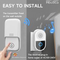Hococa New Outdoor Waterproof Battery-Free Kinetic Wireless Doorbell Household Small Size Long-Distance Self-Powered Door Bell