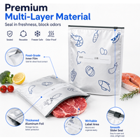 Reusable Freezer Food Storage Bags Aluminum Foil Sealed Packaging Pouches Odor Proof Kitchen Pantry Organizer