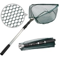 130CM Aluminum Alloy Fishing Net Telescoping Foldable Landing Net Retractable Pole for Carp Fishing Tackle Catching Releasing