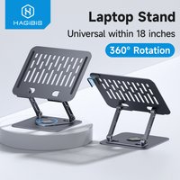 Hagibis Laptop Stand for Desk Adjustable Laptop Riser 360ยฐ Rotating Ergonomic Notebook Holder for All Laptops up to 18 Inches
