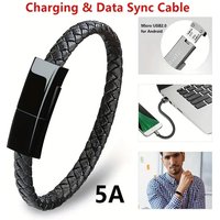 Bracelet Cable USB A To USB C Type C Data Charging Cord For IPhone 15 15Pro 15Promax Samsung Xiaomi Fast Charging Short Cables